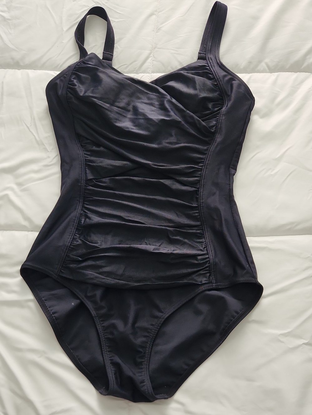 croft & barrow Black One-Piece Swimsuit with Mesh Lining